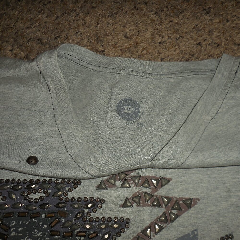 Double D Ranch Light Gray Tunic with Geometric Pattern - Picture 3 of 4